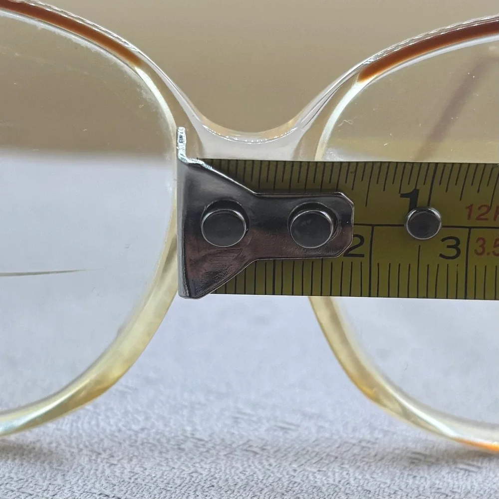 Vintage Eyeglass Frames Women Medium Clear Brown Excellent Librarian Chic